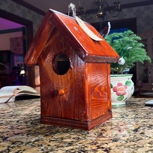 Epoxy coated handcrafted rustic 1 tone birdhouse plus 1 coat varnish